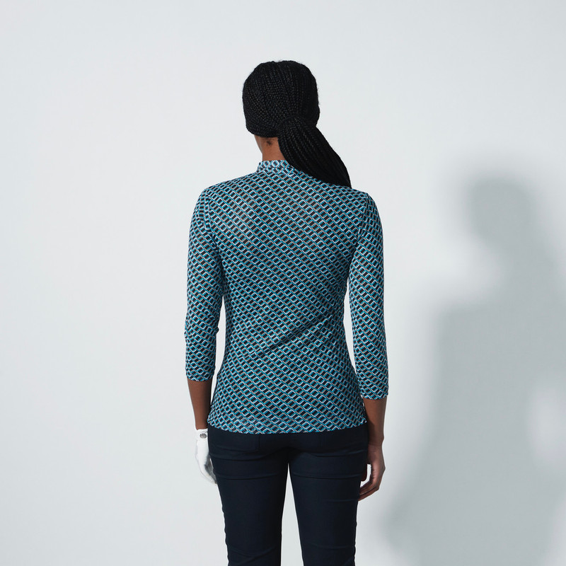 Daily Sports Valente Geo Tribe Long Sleeve Mesh Polo