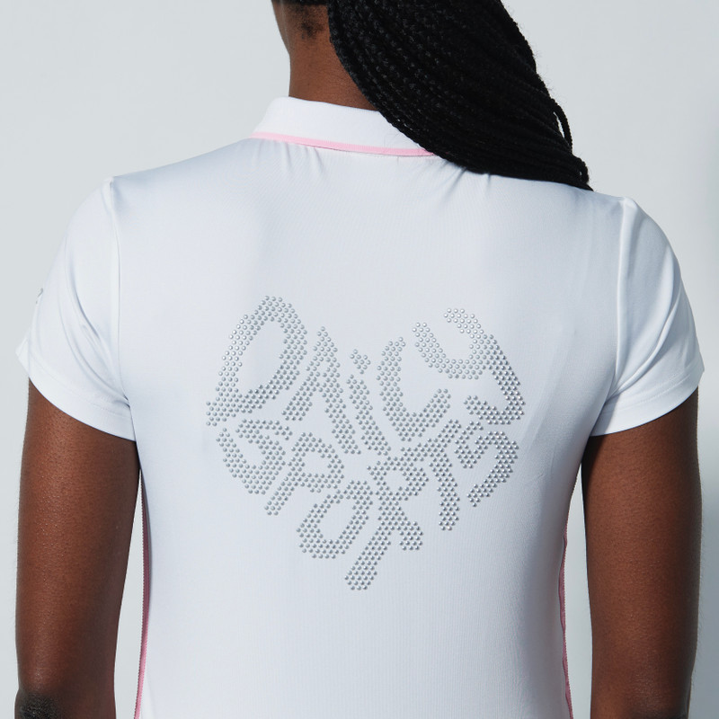 Daily Sports Bahia White Graphic Cap Sleeve Polo