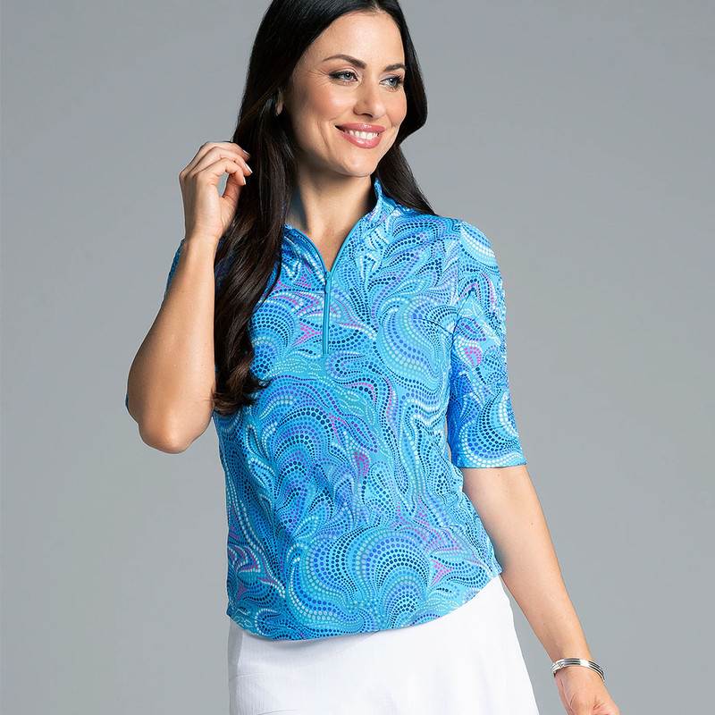 IBKUL Rebecca Ruched Half Sleeve Mock