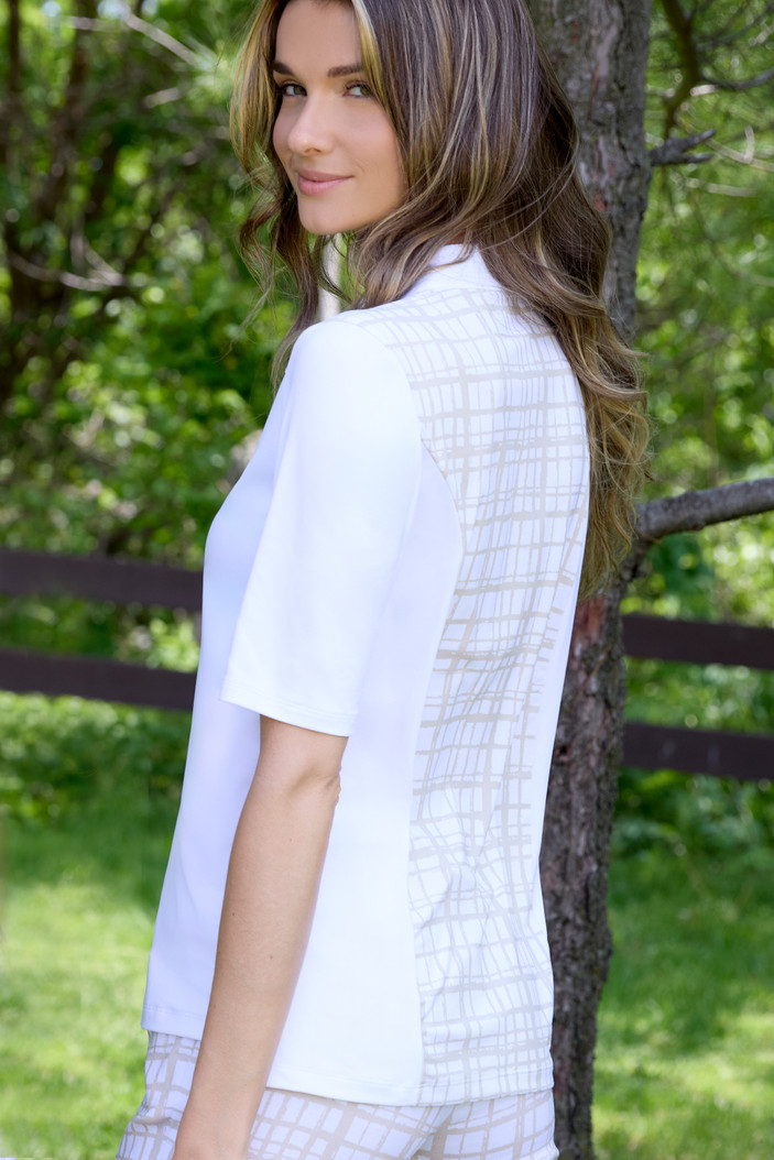 Swing Control Desert Plaid Half Sleeve Velocity Top