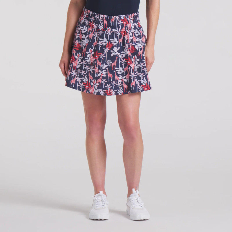 PUMA Sandy Navy/Red Giraffe Print Golf Skort