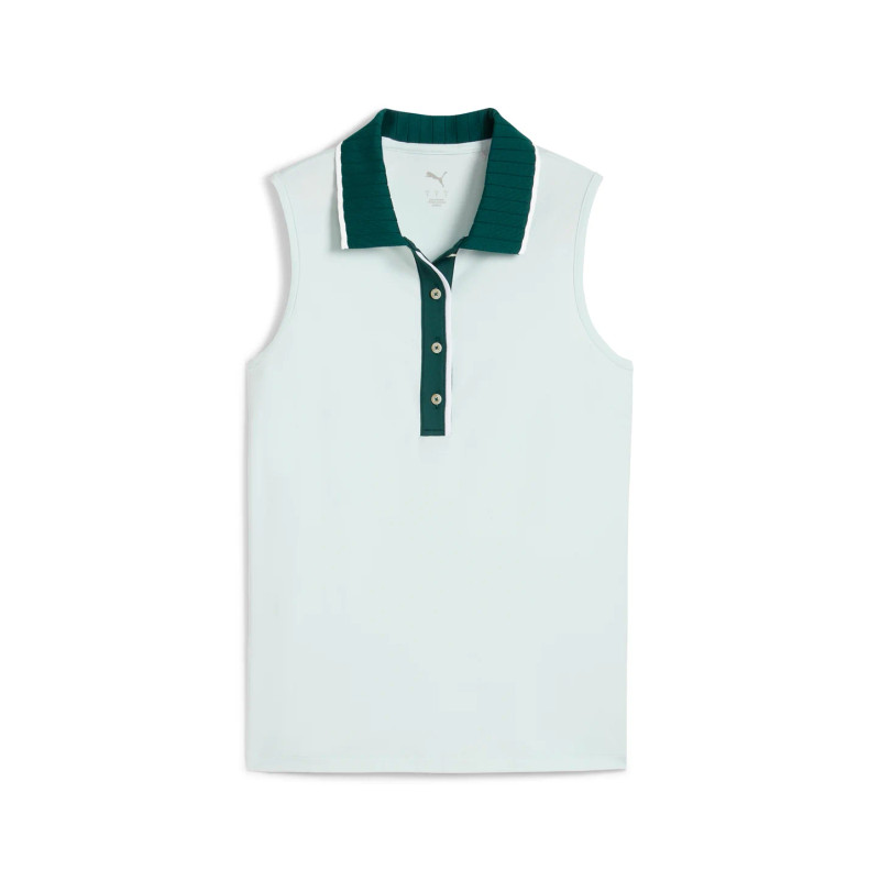 Puma Bridges Peaceful Blue/Green Cloudspun Sleeveless Polo