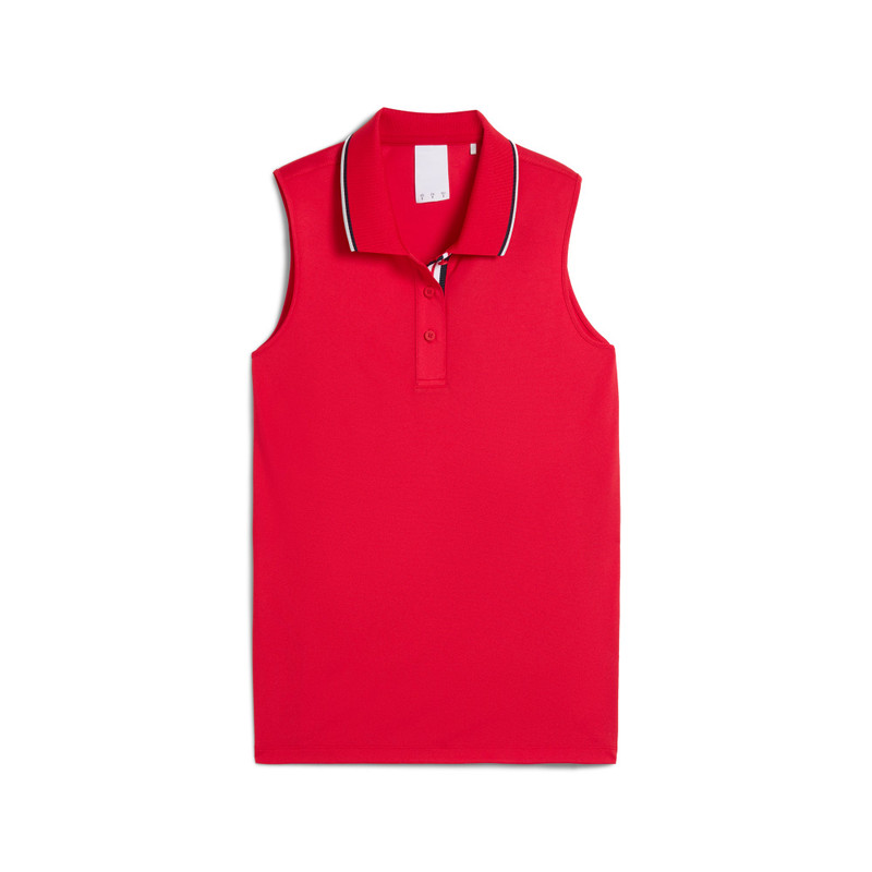 Puma Volition Strong Red Tipped Sleeveless Polo