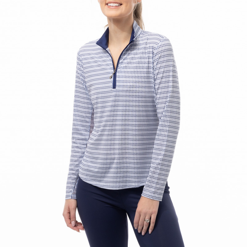 SanSoleil Mastermind Navy SolCool Long Sleeve Mock