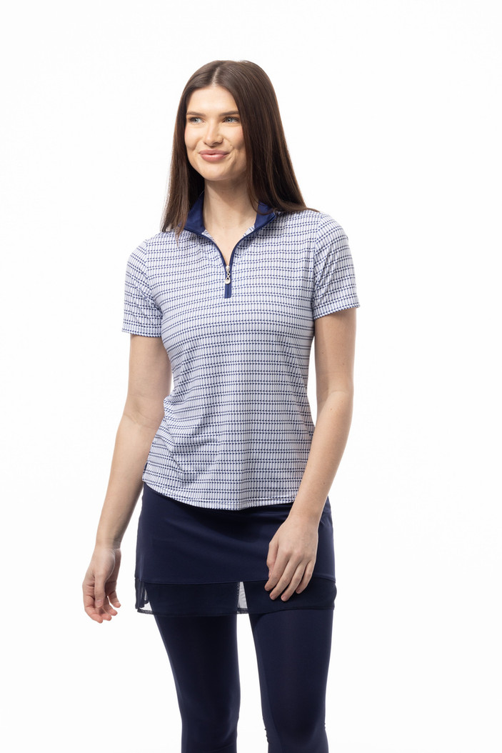 SanSoleil Mastermind Navy SolCool Short Sleeve Mock