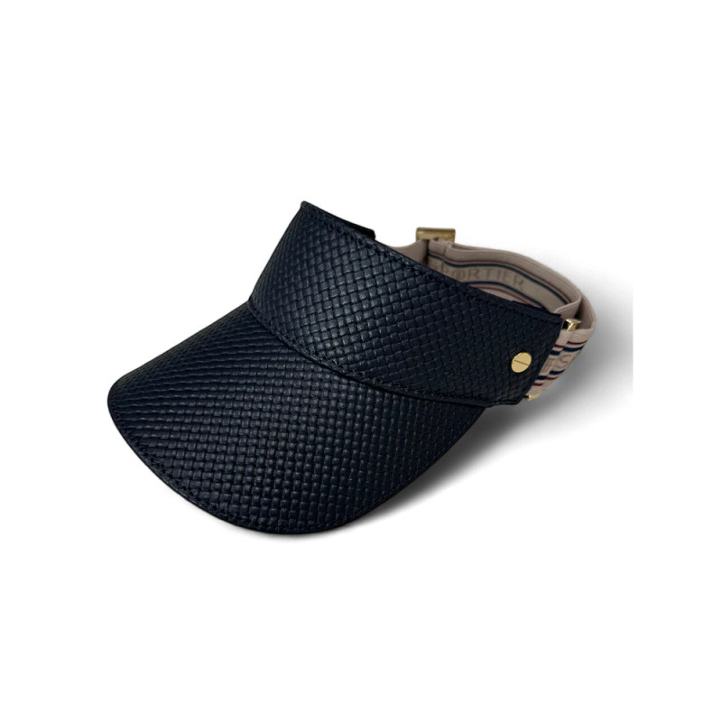 FENIX Leather Visor - Navy Basketweave/Gold