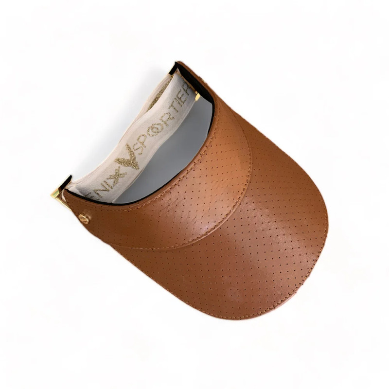 FENIX Leather Visor - Tan/Gold