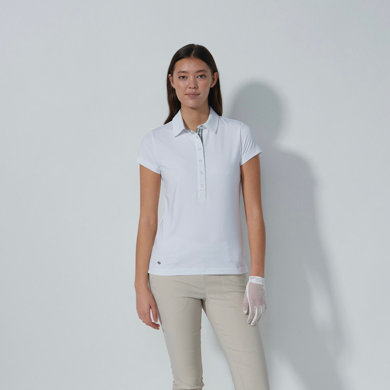 Daily Sports Diane Khaki Check Short Sleeve Polo