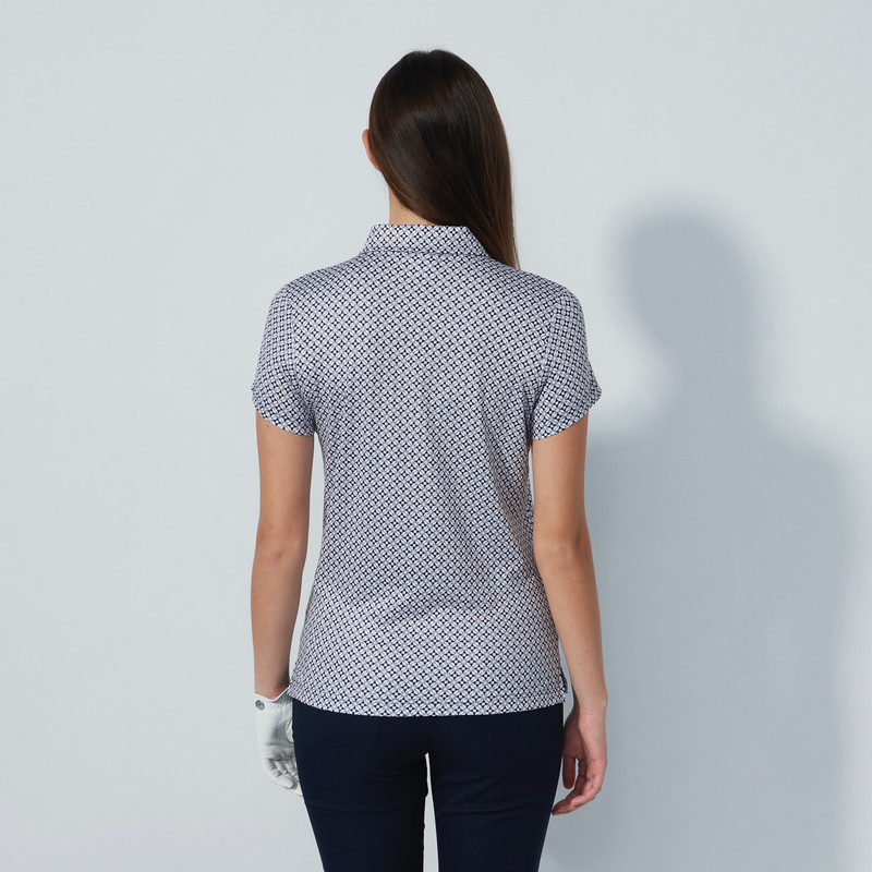 Daily Sports Sheermotion Mosaic Navy/Pink Mesh Polo