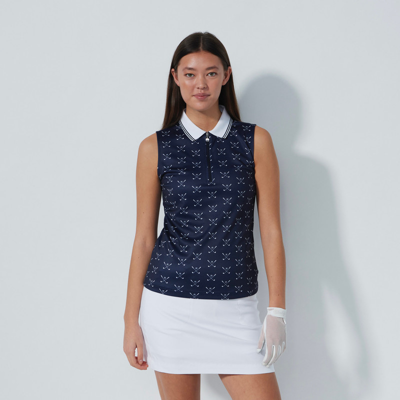 Daily Sports Clubs Navy Sleeveless Polo