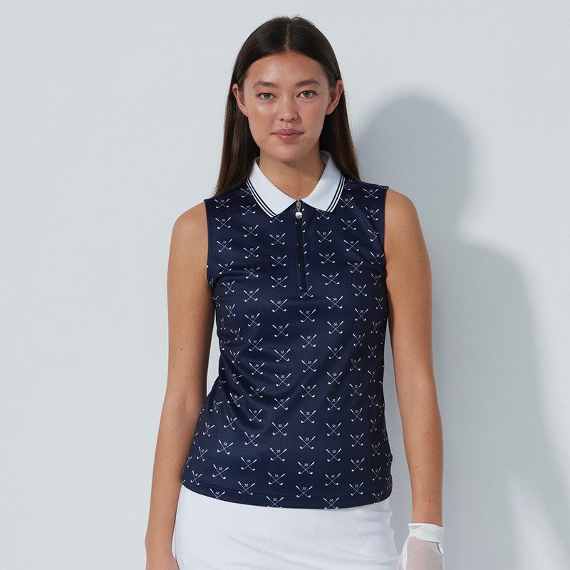 Daily Sports Clubs Navy Sleeveless Polo