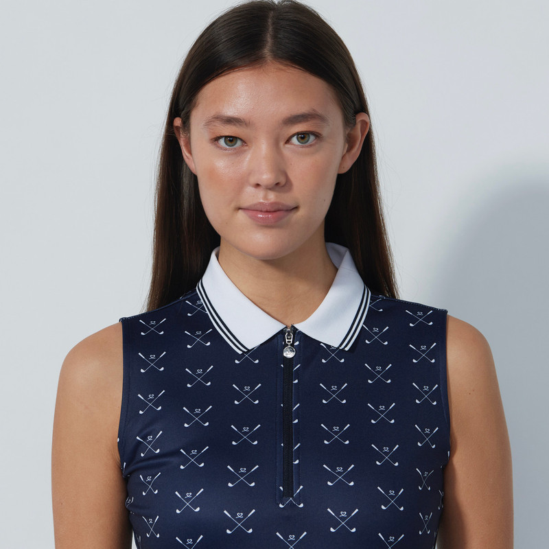 Daily Sports Clubs Navy Sleeveless Polo