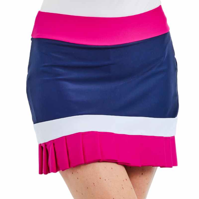 TzuTzu Darby 16" Colorblock Pleat Skort