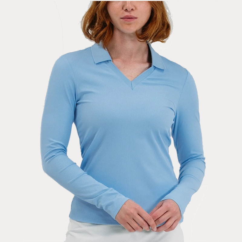 Foray Golf Rib V-Neck Long Sleeve V-Neck Polo