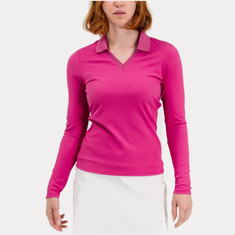 Foray Golf Rib V-Neck Long Sleeve V-Neck Polo