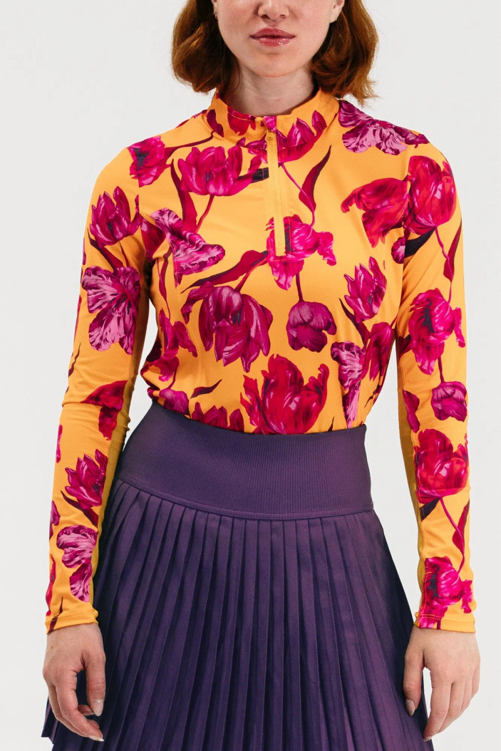 Foray Golf Printed Sunset Park Sun Mock