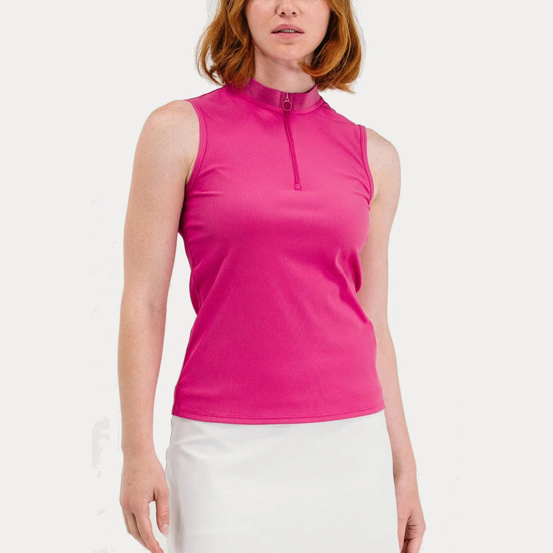 Foray Golf Rib Quarter Zip Sleeveless Mock