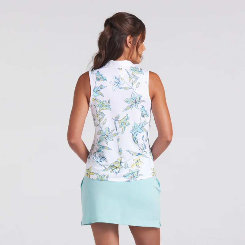 PUMA Lily Floral White MATTR Sleeveless Polo