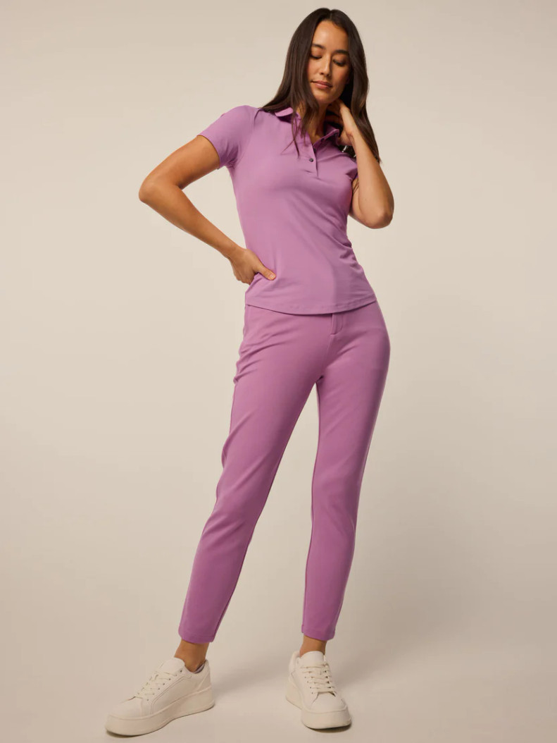 Greyson Peony Scarlet Crowley Short Sleeve Polo