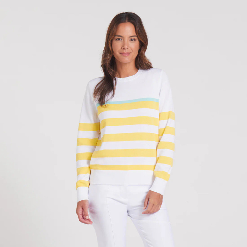 Puma Resort Sunny Yellow Stripe Sweater