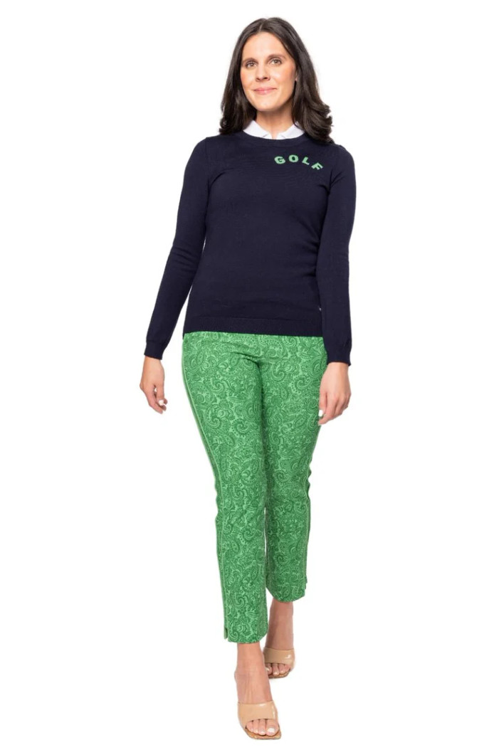 Golftini GOLF Navy/Kelly Green Crewneck Sweater