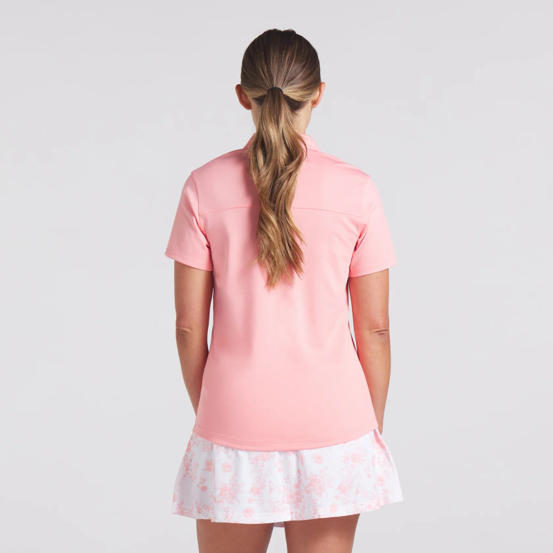 Puma Pink Fruit Pique Accent Short Sleeve Polo