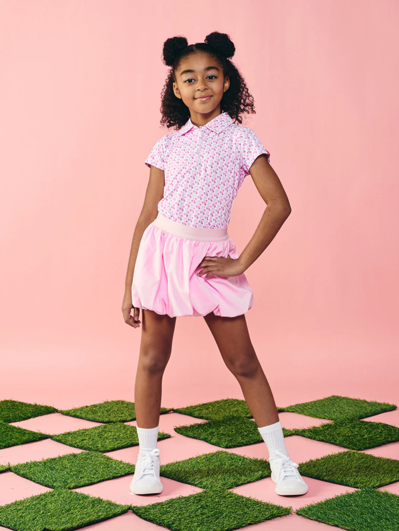 GARB Girls Pink Lemon Short Sleeve Golf Polo