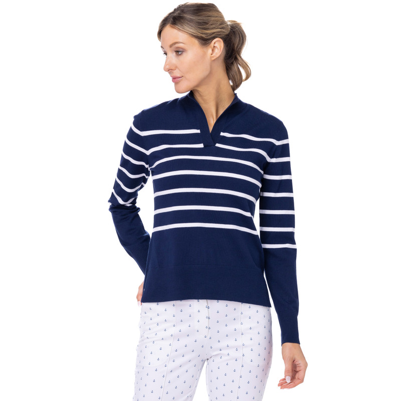 BelynKey Ink/White Stripe Ella Sweater