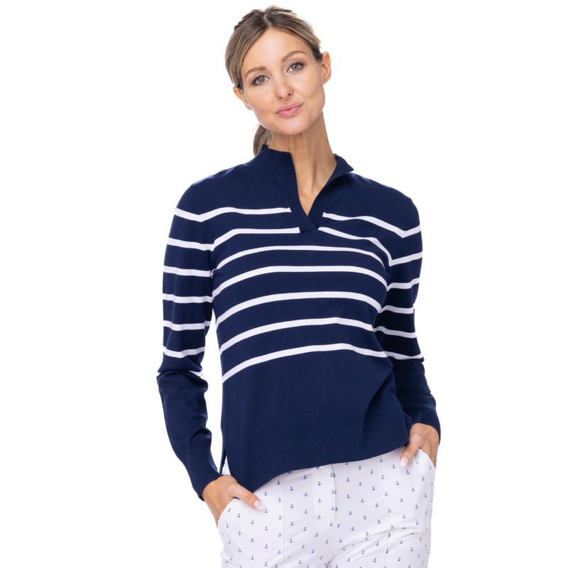 BelynKey Ink/White Stripe Ella Sweater