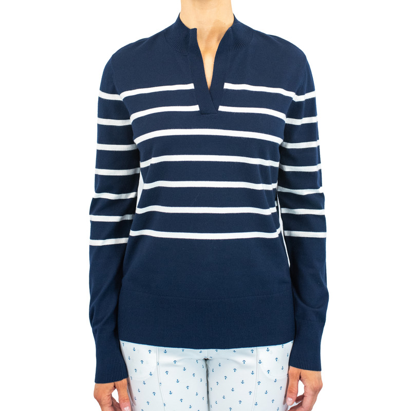 BelynKey Ink/White Stripe Ella Sweater