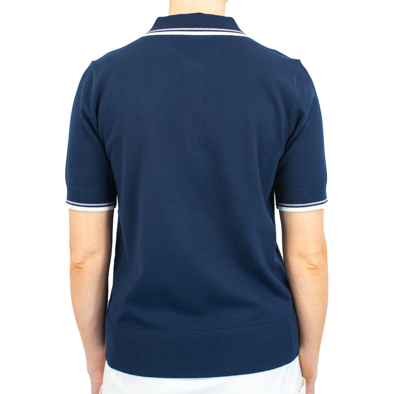 BelynKey Niecie Ink/Lavender Short Sleeve Polo Sweater