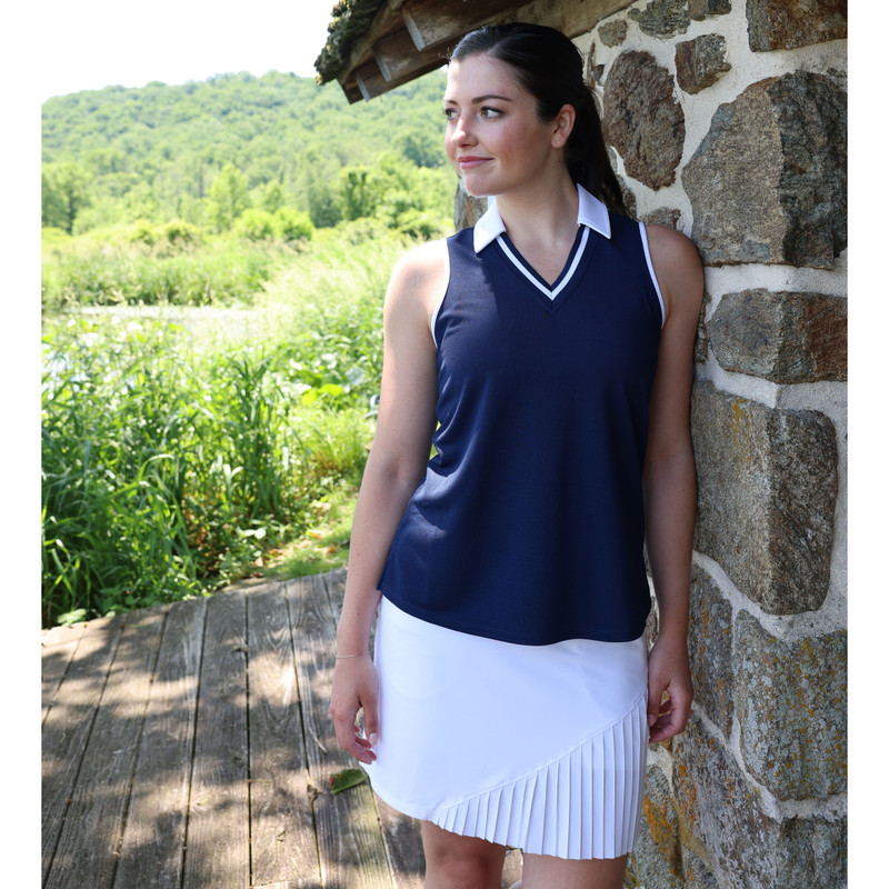 BelynKey Athens Chalk 16" Knife Pleat Skort