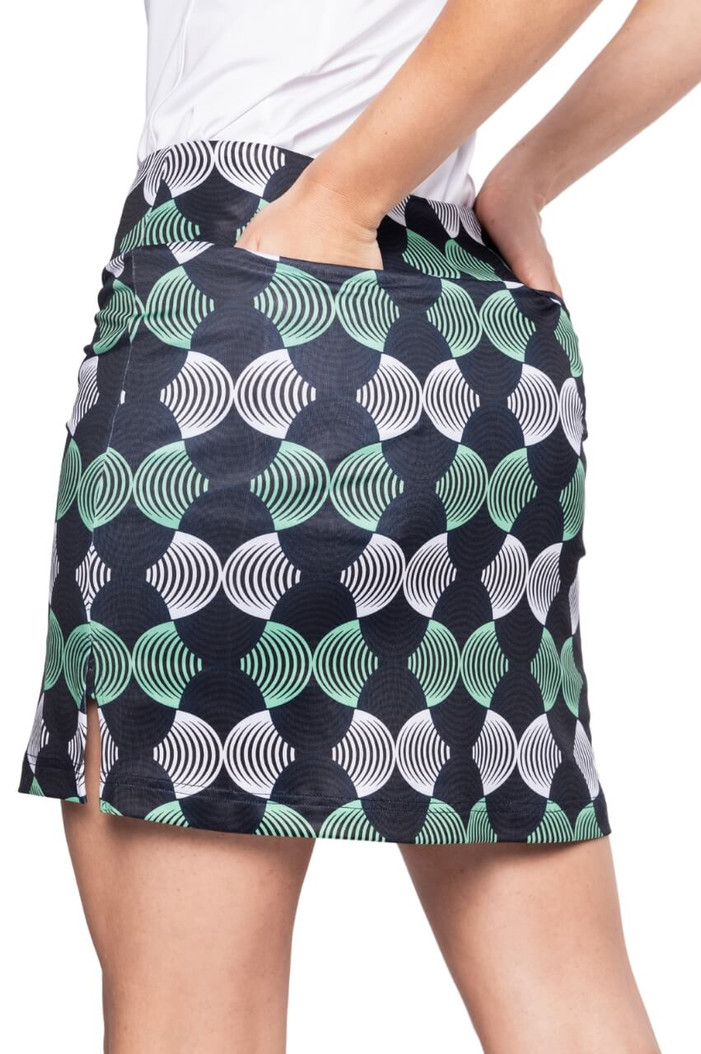 Golftini Stretch Tech Whirlwind Navy/Kelly Green Skort