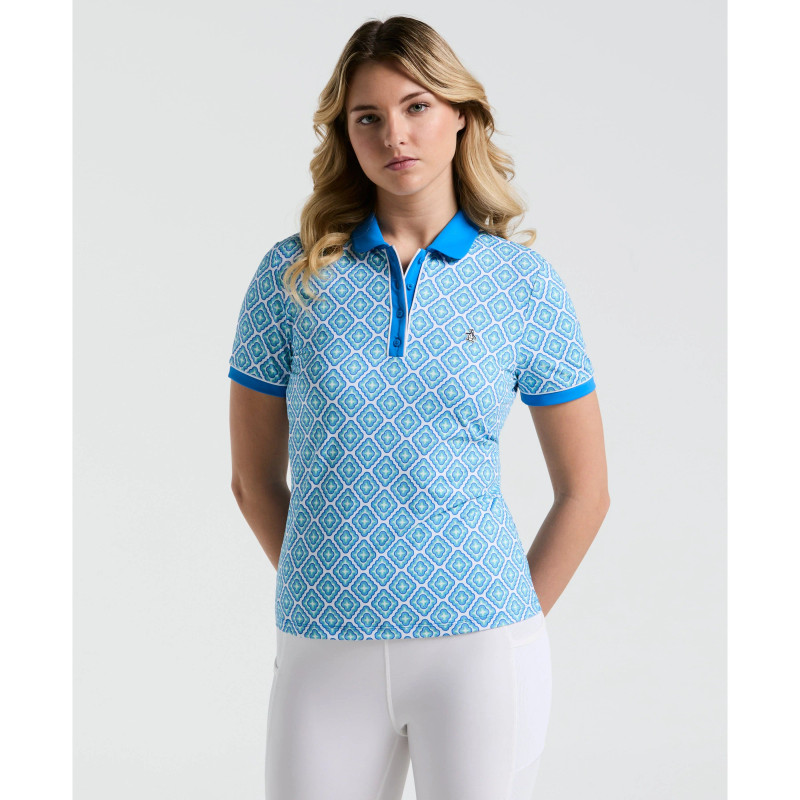 Original Penguin French Blue Lattice Short Sleeve Polo