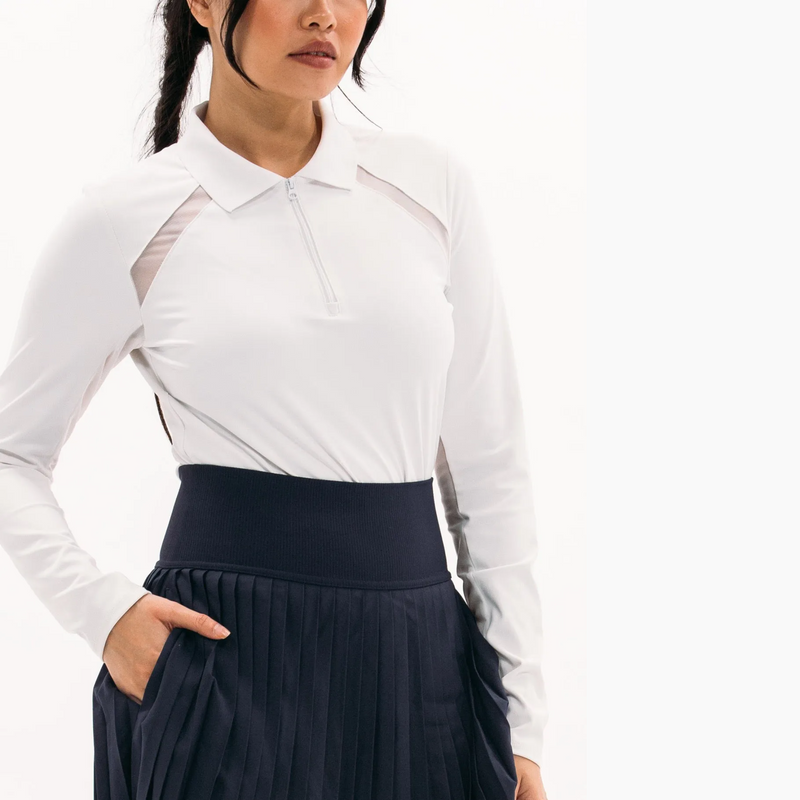 Foray Golf Mesh Inset Long Sleeve Sun Polo