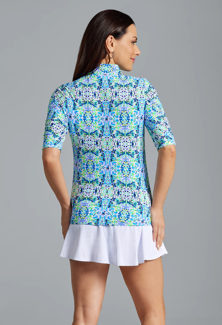 IBKUL Ridley Ruched Half Sleeve Mock