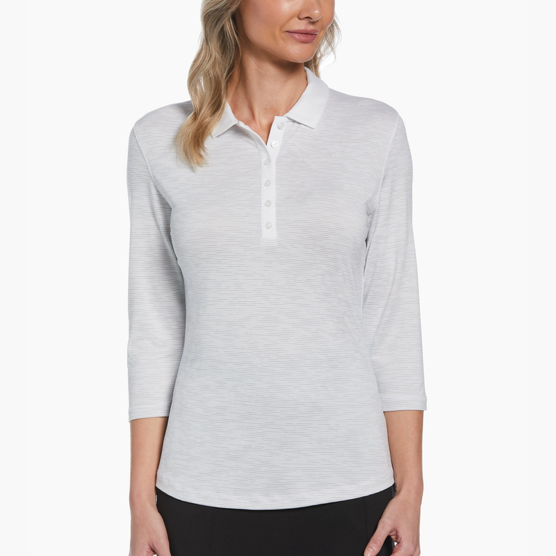 Callaway 3/4 Sleeve Space Dye Golf Polo