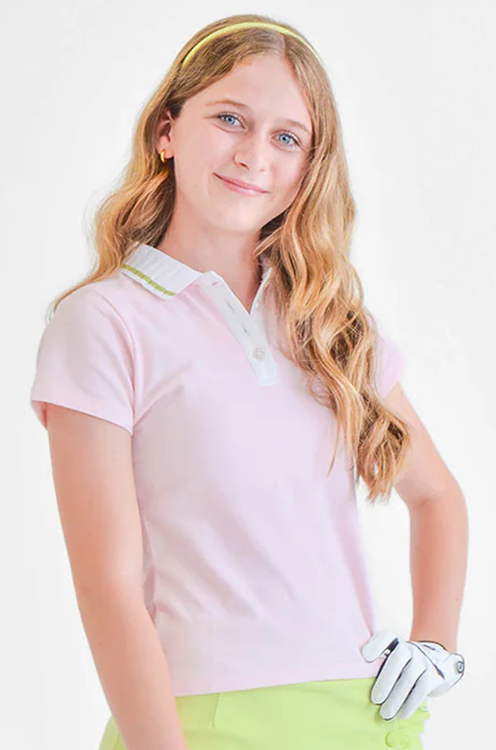 GARB Girls Gia Pink Short Sleeve Polo